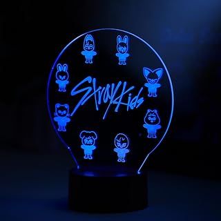 Stray Kids LED Night Light -7 Color Adjustable with Touch Sensor, SKZ Fan Gift, Collectible