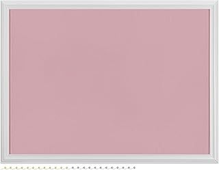 Navaris Framed Fabric Bulletin Board - 60 x 45cm - Memo Notice Pin Board for Wall - Plush Jewellery Organiser Pinboard - Pink Fabric & White Frame