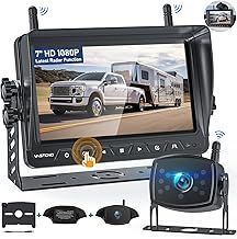 VASTEND Wireless Reversing Camera with Radar Function, 1080P HD Rear View Cam Split Screen 4 Channels Parking System with 7" Touch Key Monitor, Night Vision Reverse Cam Kit for Car, RV, Truck(M1 Pro)