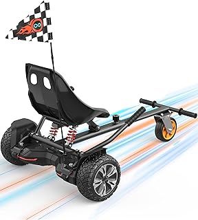 Gyroor K2 Go Kart Attachment for Kids & Adults, Adjustable Frame Length Seat for 6.5" - 10" Hoverboard Self Balancing Scooter