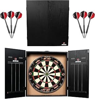 Ruthless Home Darts Centre | Complete Home Dart Board Centre Including Cabinet, Dartboard and 2 Sets of Darts