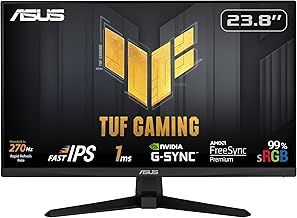 ASUS TUF Gaming VG249QM1A Gaming Monitor â€“ 23.8 inch FHD (1920x1080), Fast IPS, 270 Hz, Extreme Low Motion Blur, 1ms (GTG), 99% sRGB, FreeSync Premium, G-Sync compatible