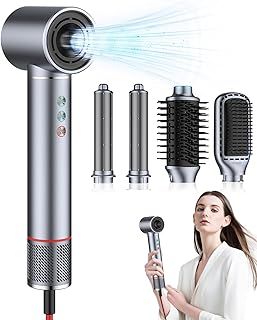 ZCVTBYE Hair Dryer 5 in 1 Hair Styler, 13000 RPM High Speed Air Styling Drying System, Hot Air Brush Wrap Air Curling Wand Round Brush Hair Straightener Comb Hair Volumizer Blow Dryer Set