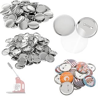 Dyna-Living 100Pcs Metal Badge Button Pin Kit, 25mm/0.98inch DIY Pin Kit for Handicraft Souvenirs Gifts (Glossy Style)