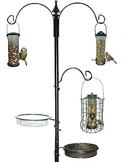 New Traditional Bird Table Feeding Station Hanging Wooden Metal Garden Wild