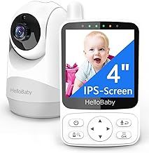HelloBaby Baby Monitor,29-Hour Battery Life,Upgrade Baby Monitor with Camera and Night Vision,No Wifi,355°/120° Remote Pan Tilt Camera 2x Zoom, ECO Mode,2-way talk,Up to 1000ft,Temperature