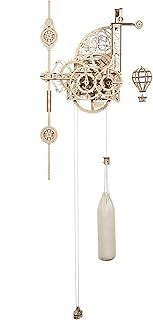 UGEARS Aero Clock Wooden Model Kits For Adults To Build Your Own Clock - Working Pendulum Wall Clock Mechanism Kit 3-D Puzzles - DIY Mechanical 3D Puzzle for Fathers Day Functional Timepiece - 320 Pcs