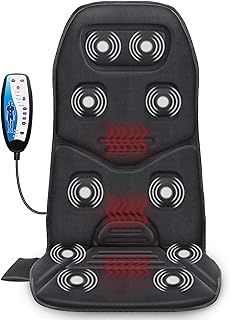 COMFIER Back Massager with Heat, Massage Chair with 10 Vibration Motors, Seat Warmer for Lower Back and Lumbar, Massage Chair for Home Office Use, Gifts for Men Women
