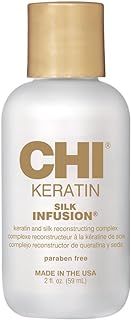 CHI Keratin Silk Infusion | Reconstructing Keratin Treatment Hair Serum | Leave-In Hair Oil for Dry Damaged Hair | Hydrates, Restores & Adds Shine | Paraben-Free, Gluten-Free & Color-Safe, 59ml