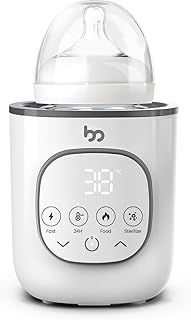 Baby Bottle Warmer, Warms Baby Feeds to Body Temperature in Minutes, Easy to Use, with Timer, Accurate Temp Control, Automatic Shut-Off, Warmer for All Bottles, Gray Cover