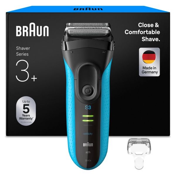 Braun Series 3 ProSkin Electric Foil Shaver, Black/Blue
