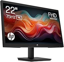 HP 22 Inch FHD Monitor - V22ve G5, Full HD VA, 75hz Refresh Rate, 1x HDMI, 1 x VGA, Low Blue Light Mode, Anti-glare, Tilt Adjustment, VESA Mountable, Black