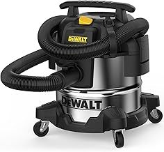 DEWALT 25L Stainless Steel Wet and Dry Vacuum Cleaner, with Blowing Function for Home, Garage, Workshop, 1050W, DXV25S, Silver