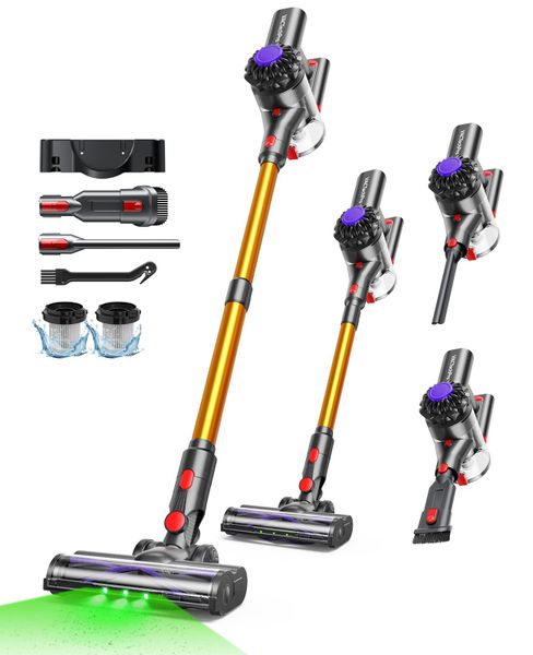 VACTechPro Cordless Vacuum Cleaner, 35KPa/45Mins Stick Vacuum, 6-in-1 Lightweight Powerful Handheld Vacuums with Detachable Battery, Anti-Tangled Upright Vacuum for Pet Hair Carpet Home Stair Car