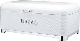 LOVELLO KitchenCraft LOVBBWHT Textured Bread Bin, 42 x 22 x 18 cm, White