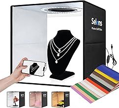 Selens Light Box Photography 16inch x 16inch/40 x 40cm, Professional Foldable Photo Light Box with 160 LED Lights & Dual-Sided Backdrops with 12 Colours & 3 Color Temperature for Product Photography