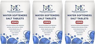 25 Kg Salt Tablets | Water Softener | Food Grade | Compatible to All Water Softner Machines 100% Genuine British Salt Tablet, Tablet Salt of Premium Quality (3 Bags)