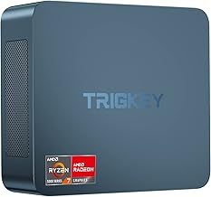 TRIGKEY S5 Mini Desktop PC, AMD Mini PC Ryzen 7 Pro 5850U (Up to 4.4 GHz) 8Core 16Thread, Micro Computer, 32GB DDR4| 500G SSD, Small Gaming PC Supports 4K Triple Displays, WiFi 6+BT5.2, USB3.2