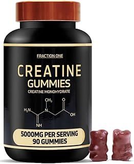 Fraction One 5000mg 90 Gummies 45 Days Supply Creatine Monohydrate Gummies - Berry Flavoured Creatine - Pre Workout Gym Supplement for Men & Women - Vegan Chews Chewable Max Strength