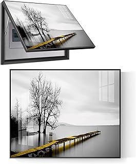 SJASD Electric Meter Box Cover,Distribution Box Decorative Painting,Creative Electric Panel Decoration Box Wall Hanging Painting,with Hydraulic Rod Supports,Aluminum Alloy Frame
