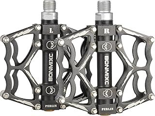 Bike Pedals 9/16" Skull Pattern Mountain Bike Pedals Sealed Bearing Bicycle Pedals Aluminum Alloy Flat Road Bike Pedals