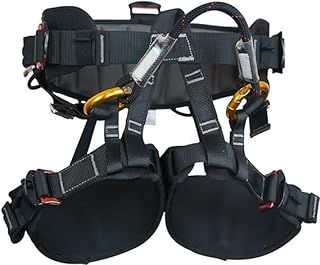 Climbing Harness, Half Body Tree Climbing Harness Men,Thicken Widen Protect Waist Safety Harness for Arborist Harness,Working Rescuing at Height Safety Belt Harness