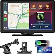 AKOFIC 9 Inch Carplay Screen, Wireless Car Stereo Compatible Apple Carplay & Android Auto, Portable Touchscreen Car Video Player, Car Audio Receivers with GPS Navigation, Mirror Link, Bluetooth, FM
