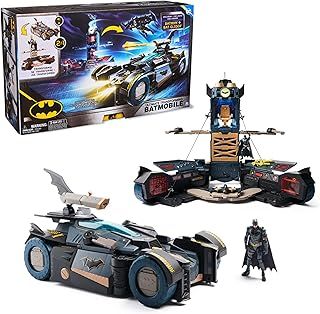 DC Batman, Ultimate Transforming Batmobile Playset, 2-in-1 Batman Playset with Exclusive Figure and Glider, Lights and Sounds, Kids Toys for Boys and Girls 4+