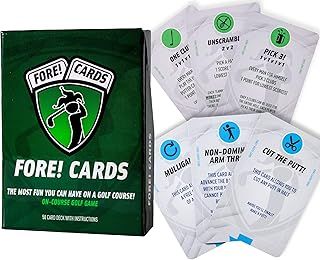 Fore! Cards On-Course Golf Game | Fun Interactive Golf Game | Spice Up Your Next Round | 50 Card Deck Makes Every Hole a Different Challenge