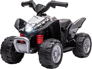 Honda Licensed Kids Electric Quad Bike, 6V Ride On Car ATV Toy, with LED Light, Horn, for 1.5-3 Years, Black