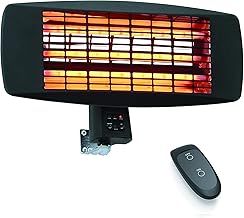 Electric Infrared Patio Heater Wall Mounted 2000W | IP65 Waterproof | WiFi Enabled Radiant Low Energy Heater for Garden | Outdoor & Indoor | 24Hr Timer | LED Display, Remote Control (DVPH2000B)