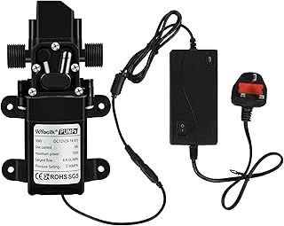 DC 12V Diaphragm Water Pump,0.9GPM,1.3 Gallons(4-6L/Min) 131Psi,Fresh Water Pump,Self Priming Sprayer Pump with Pressure Switch and Power Supply for RV,Garden,Kitchen,Bathroom,Water Tank