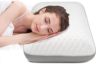 Fityou Memory Foam Pillow,Ergonomic Neck Support Pillow,Orthopaedic Cervical Pillow,Sleeping Pillow with Zip for Side Sleepers,Back Sleepers,Washable Pillow Case,60 x 35 cm