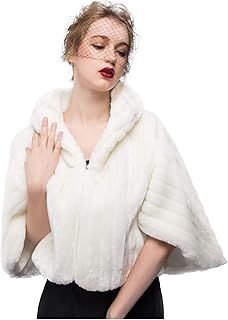 BEAUTELICATE Women’s Faux Fur Shawl Wrap Stole for Winter Wedding Bridal Cape Jacket Bolero Bridesmaid Shrug Capelet One Size