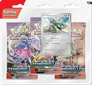 Pokémon TCG Scarlet & Purple Booster Set - Temporal Forces - Motorizard (3 Booster Packs & 1 Shiny Promo Card)