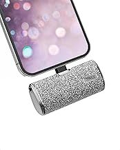 iWALK Small Portable Charger Power Bank 4500mAh Ultra-Compact Cute Shiny Battery Pack Compatible with iPhone 14/13/13 Pro Max/13 Mini/12/12 Mini/12 Pro Max/11 Pro/XS/XR/X/8/7/6/Plus Airpods,Silver