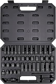 Amazon Basics 3/8-Inch Drive 6-Point Impact Socket Set with Carrying Case, 44-Piece