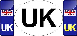 UK Car Stickers for Europe 2 Pack,UK Number Plate Stickers for Europe 4D Gel Drip Adhesive Stickers,GB Car Stickers for Europe-UK Stickers for Car Europe,A Perfect 4D Number Plates Stickers Gifts