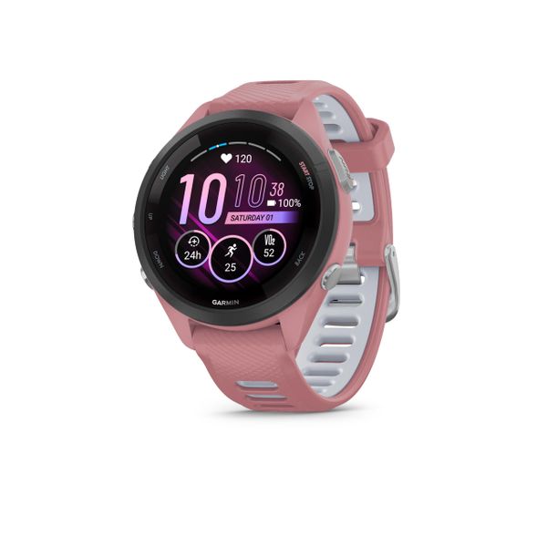 Garmin Forerunner 265S with Music, 42mm GPS running smartwatch, AMOLED touchscreen, advanced training & insights, training & HRV status, safety & tracking features, up to 15 days battery life, Pink