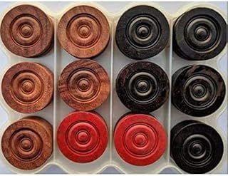 SISCAA Genius Wooden Carrom Board Coins - 24 Pcs + 1 no Stiker