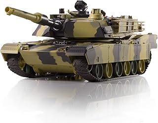 Heng Long R/C Remote Controlled Tank Abrams M1A2 2.4 GHz Scale 1:24 Camo Colour I Control a Real Tank from a Remote 3816-2.4, Gray