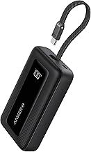 Anker Zolo Power Bank, 10,000mAh 30W High-Speed Portable Charger with Built-In USB-C Cable, Fast Charging Battery Pack for iPhone 16/16 Plus/16 Pro/16 Pro Max/15 Series, Galaxy, iPad, and More