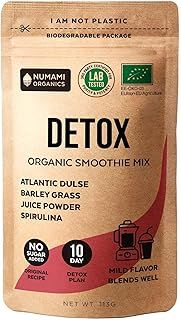 Detox Organic Smoothie Powder with Healthy Spirulina, Atlantic Dulse and Barley Grass Juice Powder, Premium Quality superfood from Europe