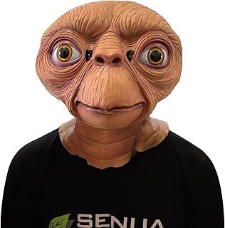 Senua E.T. Alien Mask Latex Full Head Anime Movie Costume Props Halloween Cosplay Party Costume Accessories Props