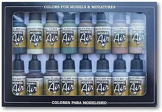 Vallejo Model Air WWII Allies Acrylic Paint Set for Air Brush - Assorted Colours (Pack of 16)