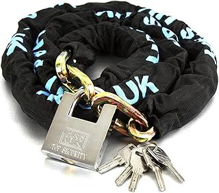 H&S 10mm x 2m HEAVY DUTY Motorcycle Motorbike Bike Bicycle Cycle Chain Lock PadLock (10mm Dia x 2000mm Length)