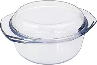 Glass Casserole Dish with Lids, 1.5L 17cm, Oven Proof, Microwaveable, Medium Lidded Casserole Dish