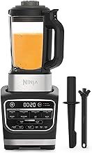 Ninja Foodi Blender & Soup Maker, 10 Auto-iQ Programs, 1.7L Glass Jug, Hot & Cold Blender, Built-In Heating Element, Tamper, Cleaning Program & Brush, 1000W, Black HB150UK
