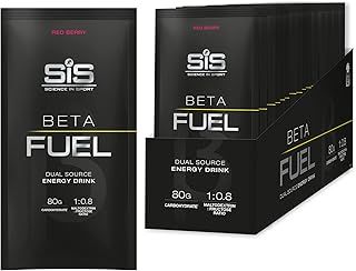 Science in Sport Beta Fuel 80 Dual Source Energy Drink Powder, Red Berry Flavour Carb Powder, 80g of Carbs Per Pack (15 Pack)