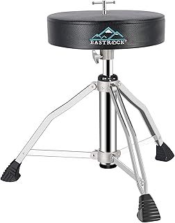 EASTROCK Drum Throne Drum Seat Height Adjustable,Rotatable Padded Drum Stools Motorcycle Style Drum Chair with Anti-Slip Feet for Drummers,Adult (Professional)